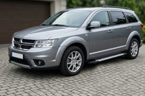 Dodge Journey 2008-2020 гг. Боковые пороги Allmond Grey (2 шт., алюминий) фото 1