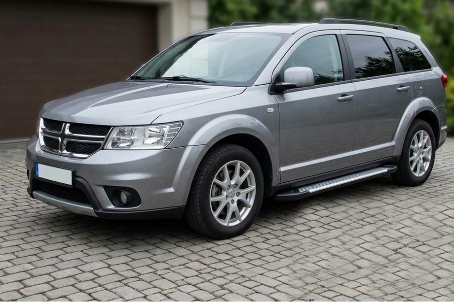 Dodge Journey 2008-2020 гг. Боковые пороги Allmond Grey (2 шт., алюминий) Image