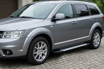 Fiat Freemont 2011-2016 гг. Боковые пороги Allmond Grey (2 шт., алюминий) фото 1
