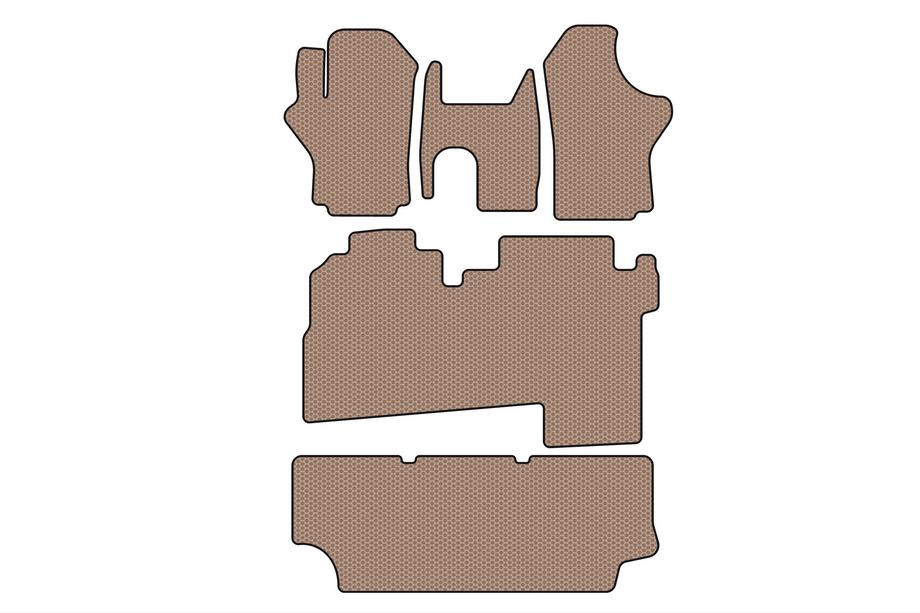 Hyundai H200, H1, Starex 1998-2007 гг. Резиновые коврики Carsuit (2004-2007, 3 ряда, 8-местный, бежевые) Image