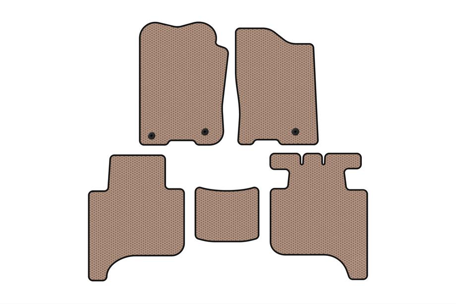 Infiniti QX56 2004-2010 гг. Резиновые коврики Carsuit (2 ряда, 2004-2008, бежевые) Фото 1
