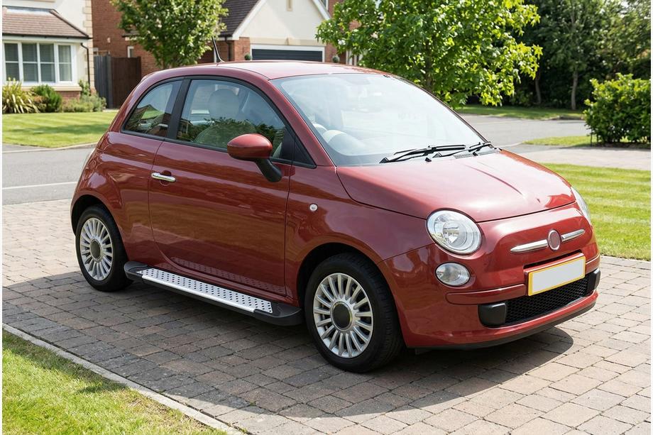 Fiat 500/500L 2013-2022 гг. Боковые пороги Allmond Grey (2 шт., алюминий) Image