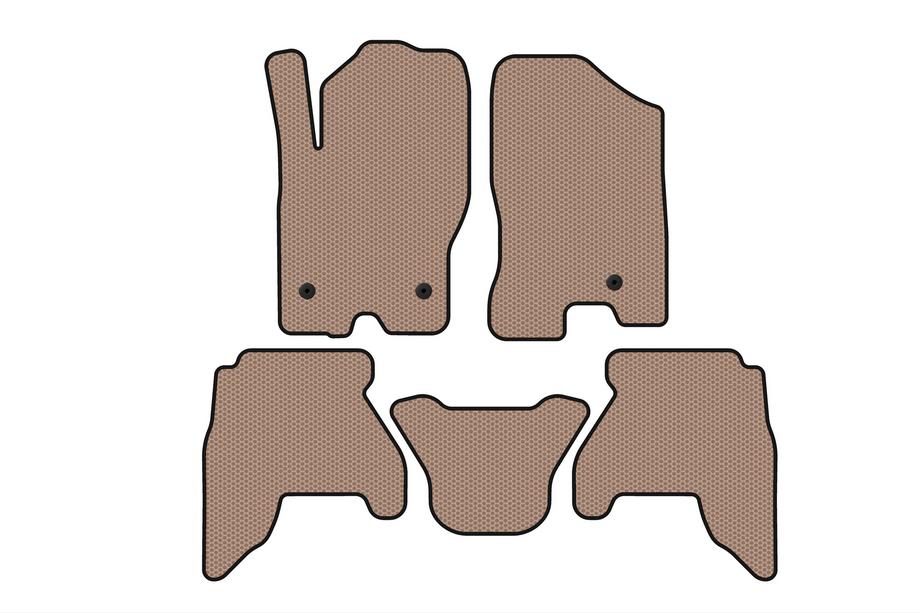 Nissan Pathfinder R51 2005-2014 гг. Резиновые коврики Carsuit V1 (2 ряда, бежевые, 2010-2014) Image