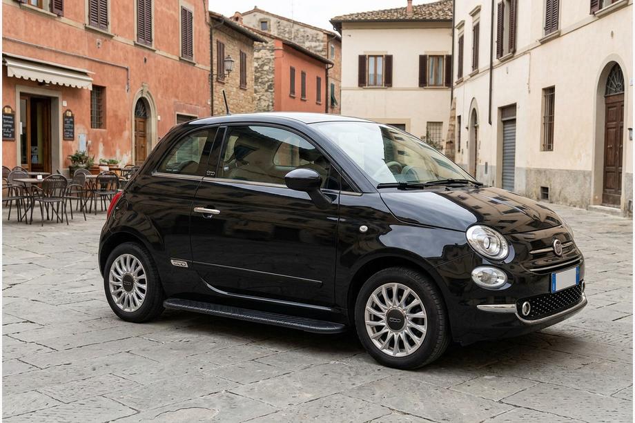 Fiat 500/500L 2013-2022 гг. Боковые пороги Bosphorus Black (2 шт., алюминий) Image