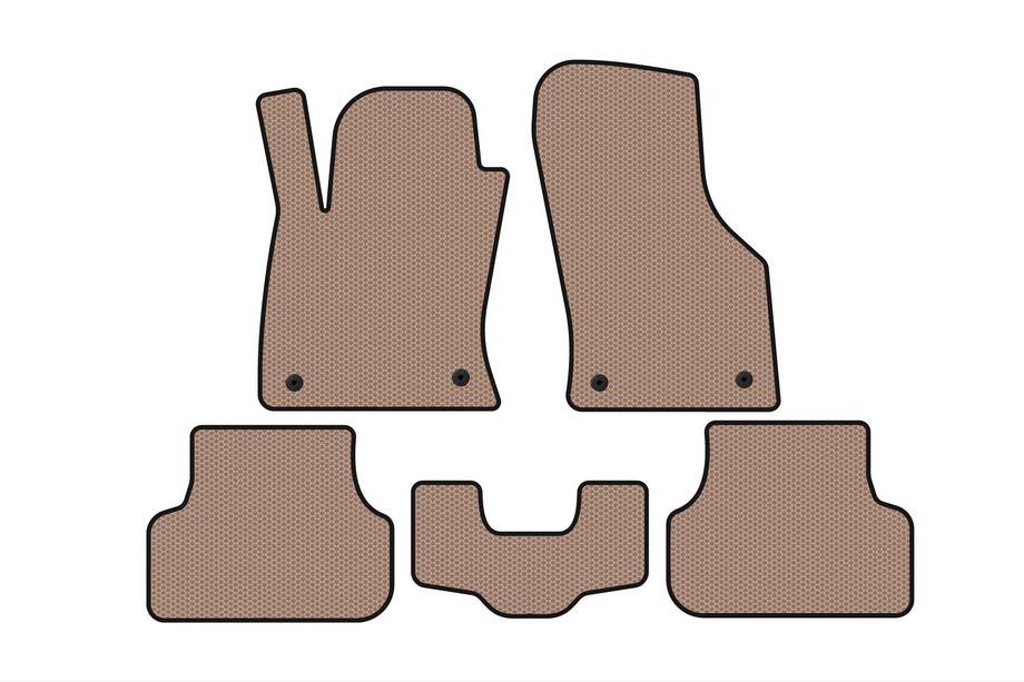 Seat Leon 2013-2020 гг. Резиновые коврики Carsuit (2013-2016, SW, бежевые) Image