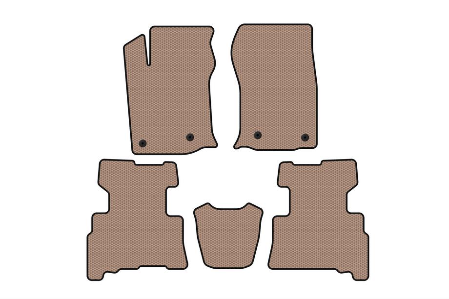 Toyota 4Runner 2009-2024 гг. Резиновые коврики Carsuit (2 ряда, 2014-2024, 7-местный, бежевые) Фото 1