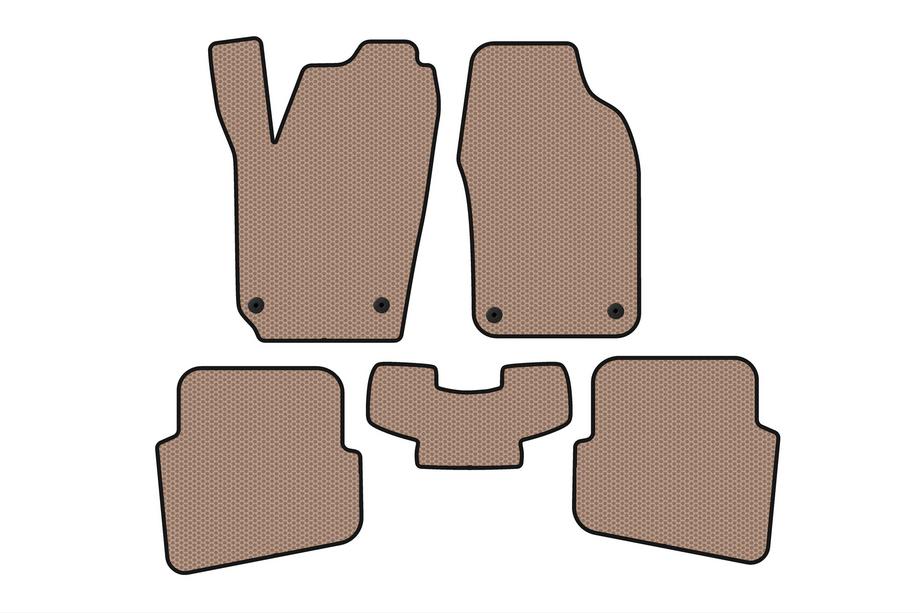 Volkswagen Polo 2001-2009 гг. Резиновые коврики Carsuit (HB, 3/5-дверный, бежевые) Image