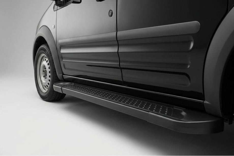 Ford Connect 2010-2013 гг. Боковые Подножки Allmond Black (2 шт., Алюминий) Image