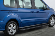 Ford Connect 2014-2021 гг. Боковые Подножки Allmond Black (2 шт., Алюминий) фото 1