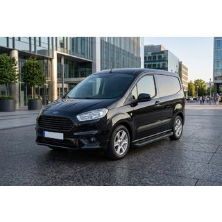 Боковые Подножки Allmond Black (2 шт., Алюминий) Ford Courier 2014-2023 гг. фото 1