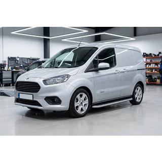 Боковые Подножки Tayga Grey (2 шт., Алюминий) Ford Courier 2014-2023 гг. фото 1