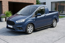 Ford Courier 2014-2023 гг. Боковые Подножки RedLine Black (2 шт., Алюминий) фото 1