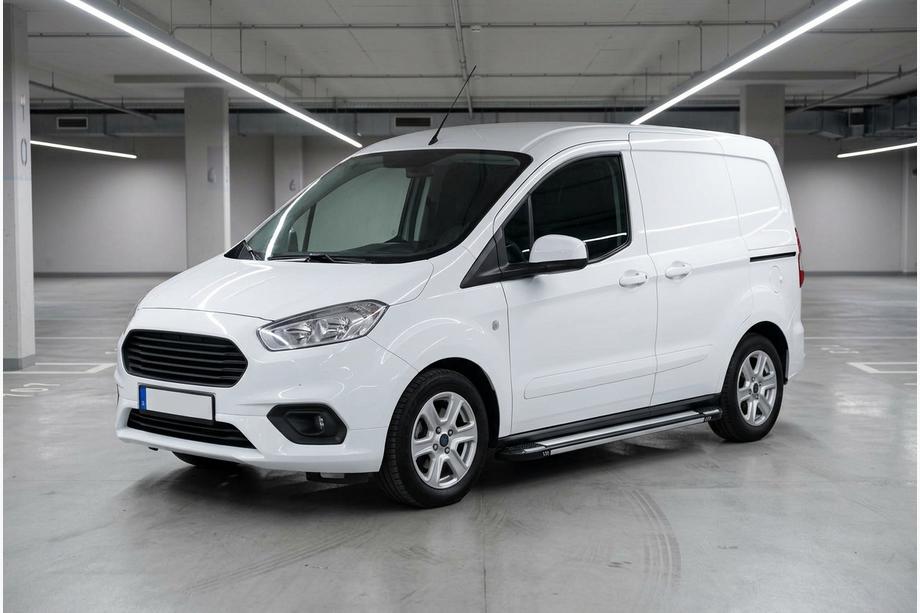 Ford Courier 2014-2023 гг. Боковые Подножки Rainbow (2 шт., Алюминий) Image