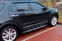 Ford Explorer 2011-2019 гг. Боковые Подножки Sunrise (2 шт., Алюминий) фото 2