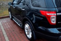 Ford Explorer 2011-2019 гг. Боковые Подножки Sunrise (2 шт., Алюминий) фото 3