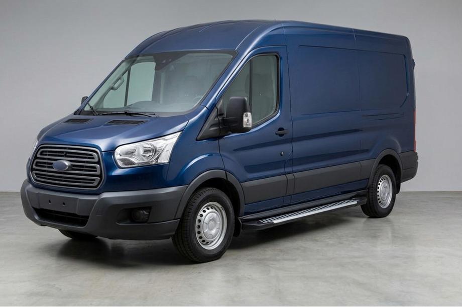 Ford Transit 2014- гг. Боковые Подножки Line (2 шт., Алюминий) Image