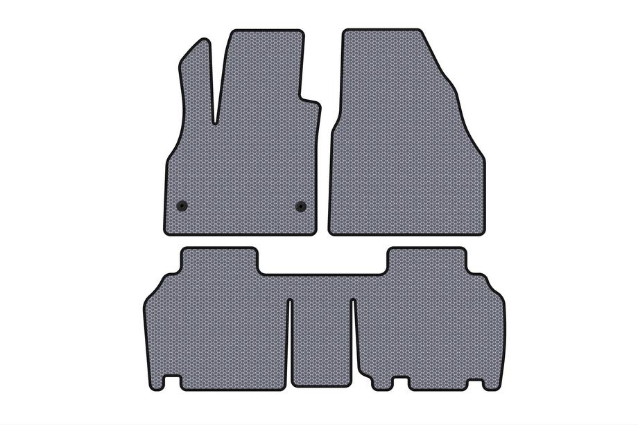 Renault Kangoo 2008–2020 гг. Резиновые коврики Carsuit (2 ряда, 5-дверный/7-местный, серый) Image