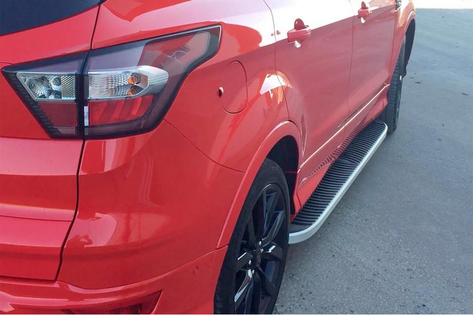Ford Kuga/Escape 2013-2019 гг. Боковые Подножки Tayga Grey (2 шт., Алюминий) С молдингами на дверях Фото 12