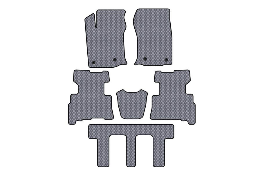 Toyota 4Runner 2009-2024 гг. Резиновые коврики Carsuit (3 ряда, 2014-2024, 7-местный, серый) Image