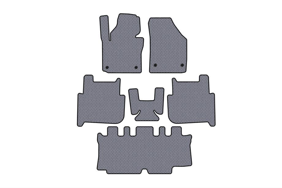 Volkswagen Touran 2003-2010 гг. Резиновые коврики Carsuit (3 ряда, 2006-2010, 7-местный, серый) Image