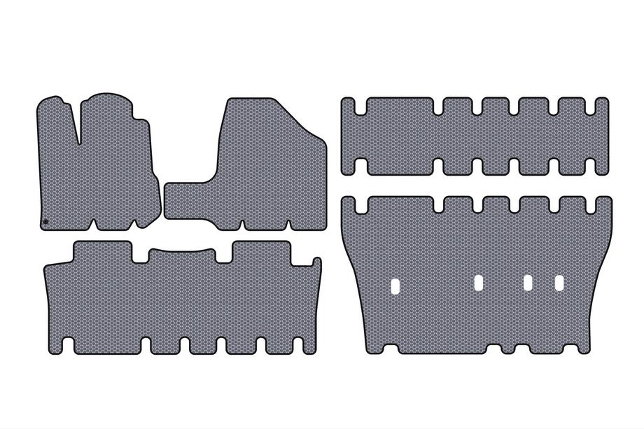 Toyota Sienna 2003-2009 гг. Резиновые коврики Carsuit (3 ряда, серые) Image