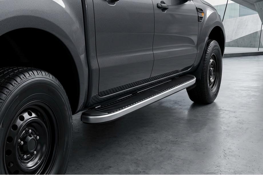 Ford Ranger 2007-2011 гг. Боковые Подножки Tayga Grey (2 шт., Алюминий) Image