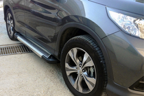 Honda CRV 2012-2016 гг. Боковые Подножки Line (2 шт., Алюминий) фото 1