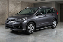 Honda CRV 2012-2016 гг. Боковые Подножки Maydos V1 (2 шт., Алюминий и Нержавейка) фото 1