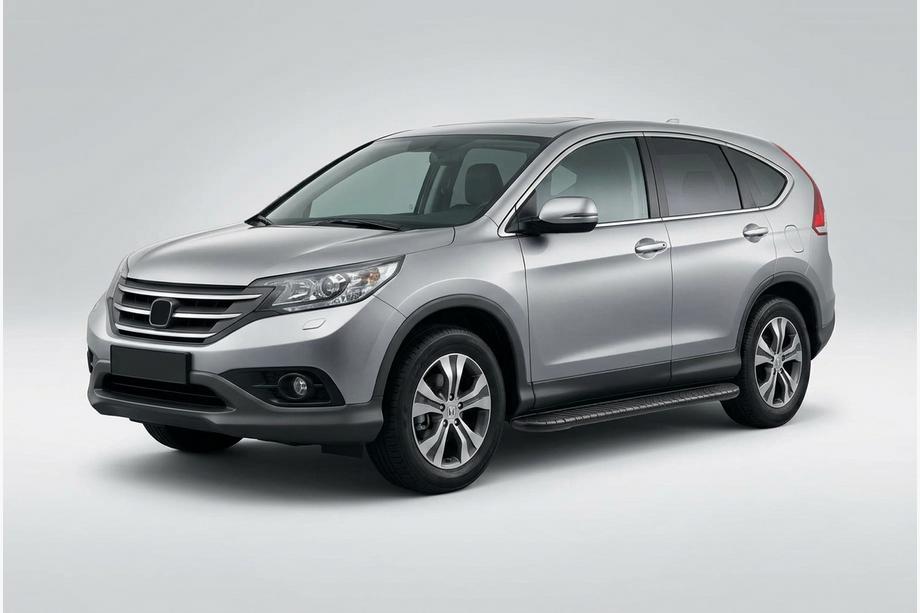 Honda CRV 2012-2016 гг. Боковые пороги Bosphorus Black (2 шт., алюминий) Image