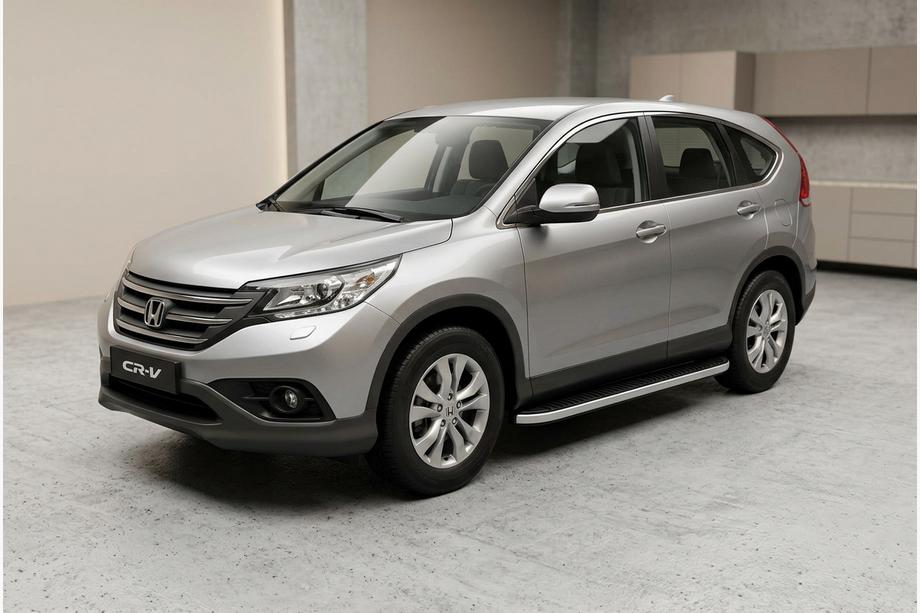 Honda CRV 2012-2016 гг. Боковые Подножки Tayga Grey (2 шт., Алюминий) Image