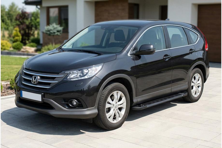 Honda CRV 2012-2016 гг. Боковые Подножки RedLine Black (2 шт., Алюминий) Image