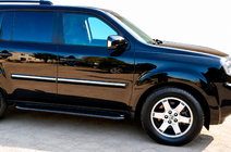 Honda Pilot 2008-2015 гг. Боковые Подножки Allmond Black (2 шт., Алюминий) фото 1