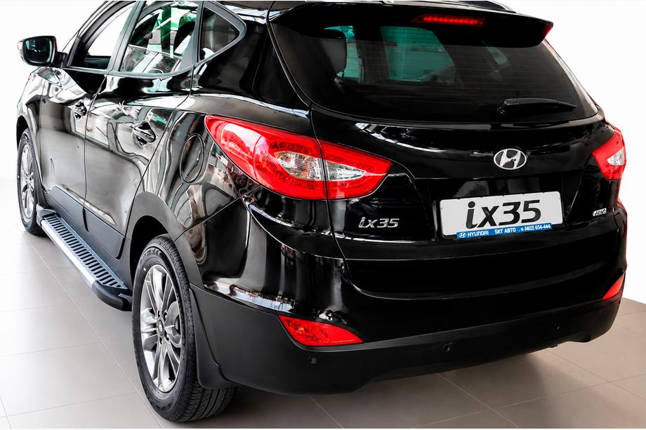 Hyundai IX-35 2010-2015 гг. Боковые Подножки Line (2 шт., Алюминий) Image