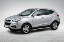 Hyundai IX-35 2010-2015 гг. Боковые Подножки Maydos V1 (2 шт., Алюминий и Нержавейка) фото 1