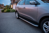 Hyundai IX-35 2010-2015 гг. Боковые Подножки Tayga Grey (2 шт., Алюминий) фото 1