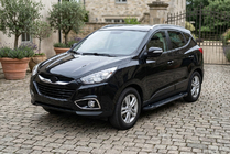 Hyundai IX-35 2010-2015 гг. Боковые Подножки RedLine Black (2 шт., Алюминий) фото 1