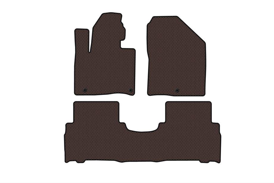 Kia Sorento III UM 2014-2020 гг. Резиновые коврики Carsuit (2014-2018, 5-местный, коричневый) Фото 1