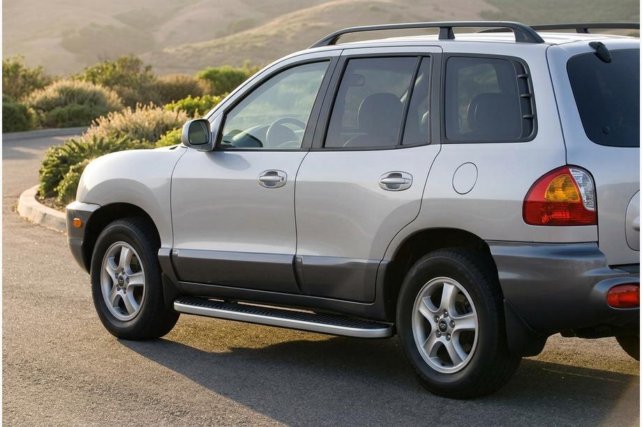 Hyundai Santa Fe 1 2000-2006 гг. Боковые Подножки Tayga Grey (2 шт., Алюминий) Image