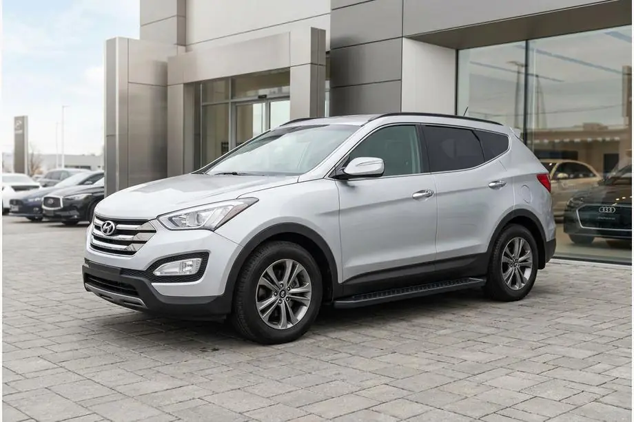 Hyundai Santa Fe 3 2012-2018 гг. Боковые Подножки Allmond Black (2 шт., Алюминий) Image