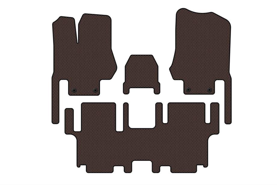 Nissan Quest 2011-2017 гг. Резиновые коврики Carsuit (2 ряда, 7-местный, коричневый) Фото 1