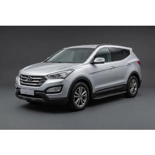 Боковые пороги Bosphorus Black (2 шт., алюминий) Hyundai Santa Fe 3 2012-2018 гг. фото 1