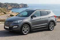 Hyundai Santa Fe 3 2012-2018 гг. Боковые Подножки RedLine Black (2 шт., Алюминий) фото 1