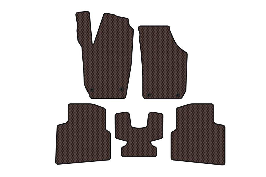 Skoda Roomster 2006-2015 гг. Резиновые Коврики Carsuit (Коричневые) Image