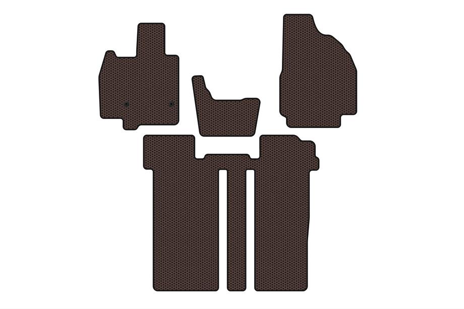 Toyota Previa 2006-2019 гг. Резиновые коврики Carsuit (2 ряда, 6-местный, коричневый) Image