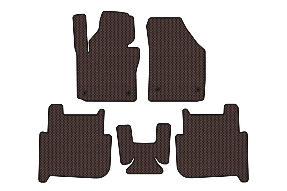 Volkswagen Touran 2003-2010 гг. Резиновые коврики Carsuit (2 ряда, 2006-2010, 7-местный, коричневый) Фото 1