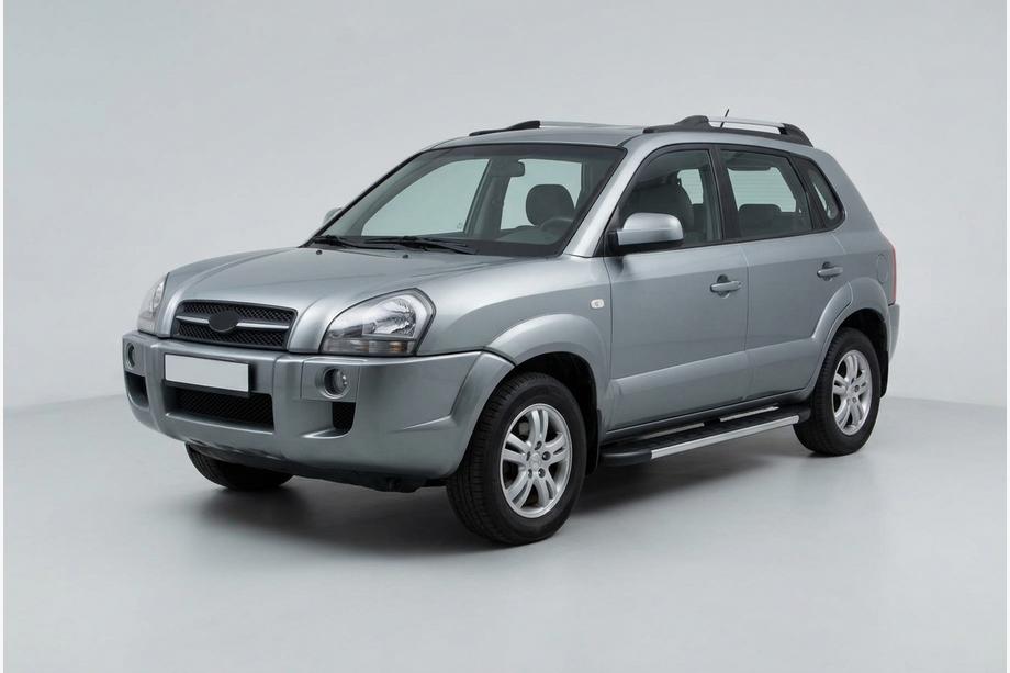 Hyundai Tucson JM 2004- гг. Боковые Подножки Duru (2 шт., Алюминий) Image