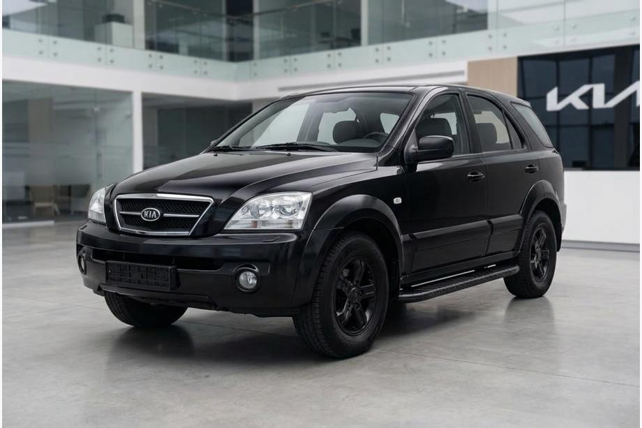 Kia Sorento I BL 2002-2009 гг. Боковые пороги Bosphorus Black (2 шт., алюминий) Image