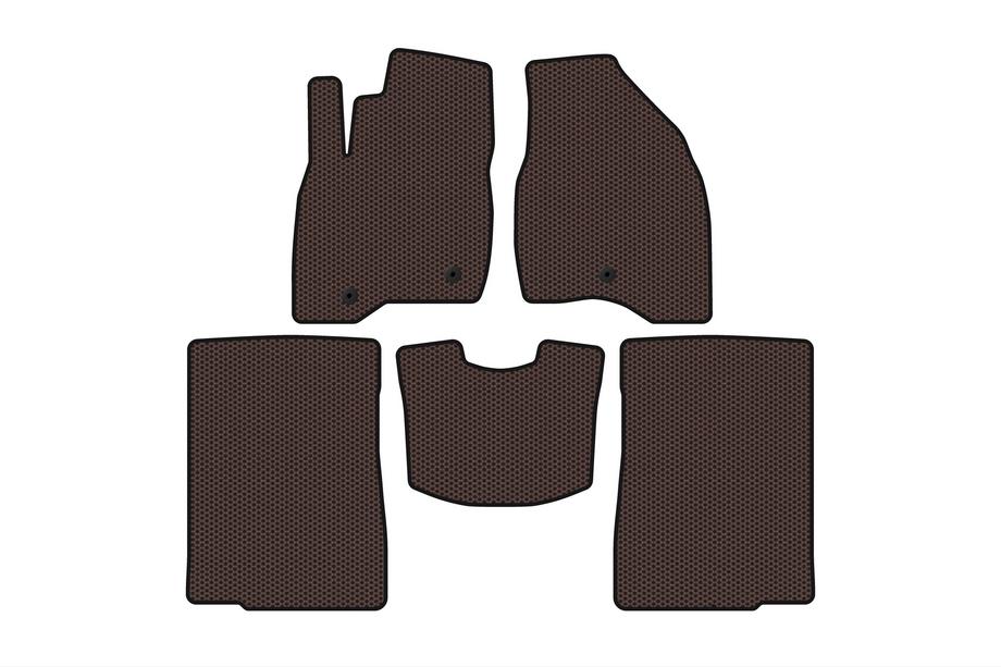 Ford Explorer 2011-2019 гг. Резиновые коврики Carsuit (2015-2017, 2 ряда, 7-местный, коричневый) Image