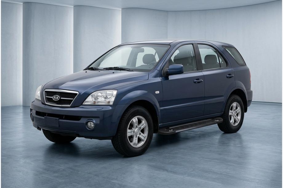 Kia Sorento I BL 2002-2009 гг. Боковые Подножки RedLine Black (2 шт., Алюминий) Image