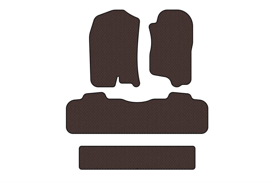 Chevrolet Tahoe 2007-2014 гг. Резиновые коврики Carsuit (3 ряда, 2007-2014, коричневые) Фото 1